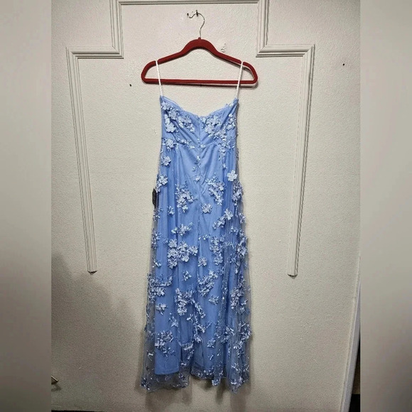 Lulus Rare Presence Powder Blue 3D Floral Embroidered Maxi Dress Wedding Party - Picture 9 of 10